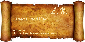 Ligeti Noémi névjegykártya